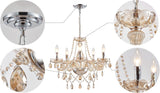 5 Light Modern K9 Crystal Chandelier for Dining Room, Pendant Ceiling Lighting Fixture for Bedroom, Living Room, Champagne Crystal A100-B09F38VC5L