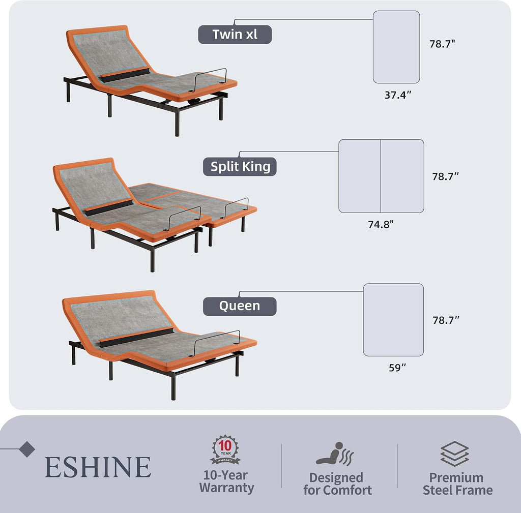 Split King Adjustable Bed Frame with Lumbar Support Smart App - Set of 27