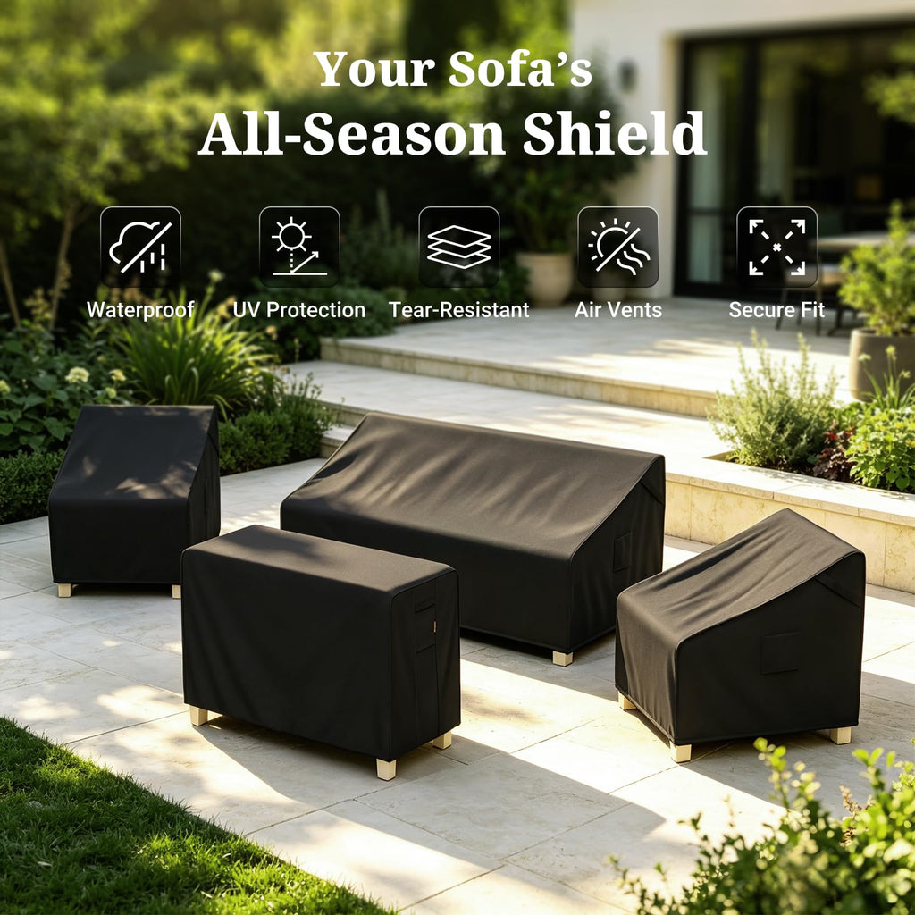 MR.COVER 3-Seater Outdoor Couch Cover Waterproof, Patio Furniture Cover for Sofa, Heavy Duty Outdoor Sofa Covers