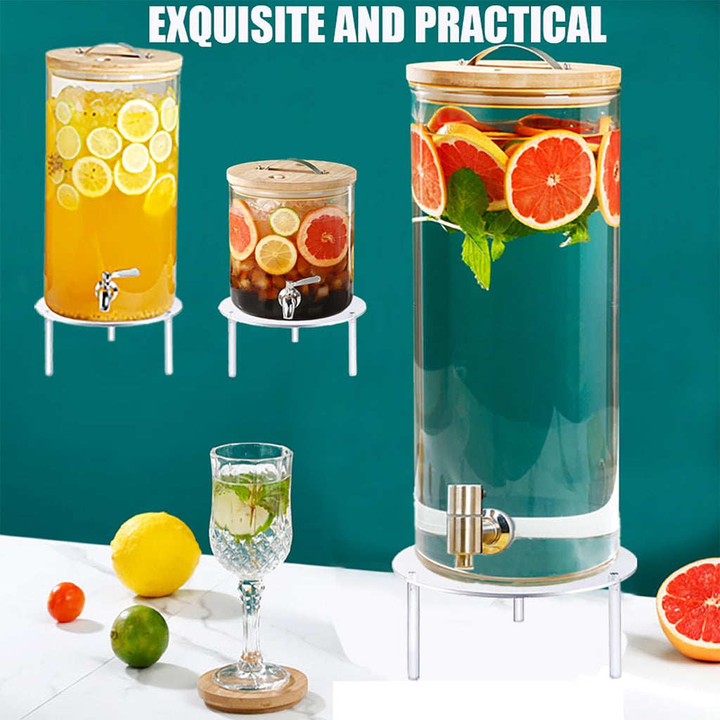 Drink Dispenser Stand Only,Clear Acrylic Stands,Fit Max 7.87 Inch Diameter of Glass Drink Dispenser Stand,Water - Set of 2