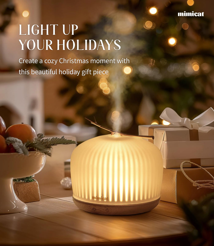 Whisper-Quiet Glass Essential Oil Diffuser - Aromatherapy for Restful Sleep, Auto Shut-Off, 8H/18H Runtime