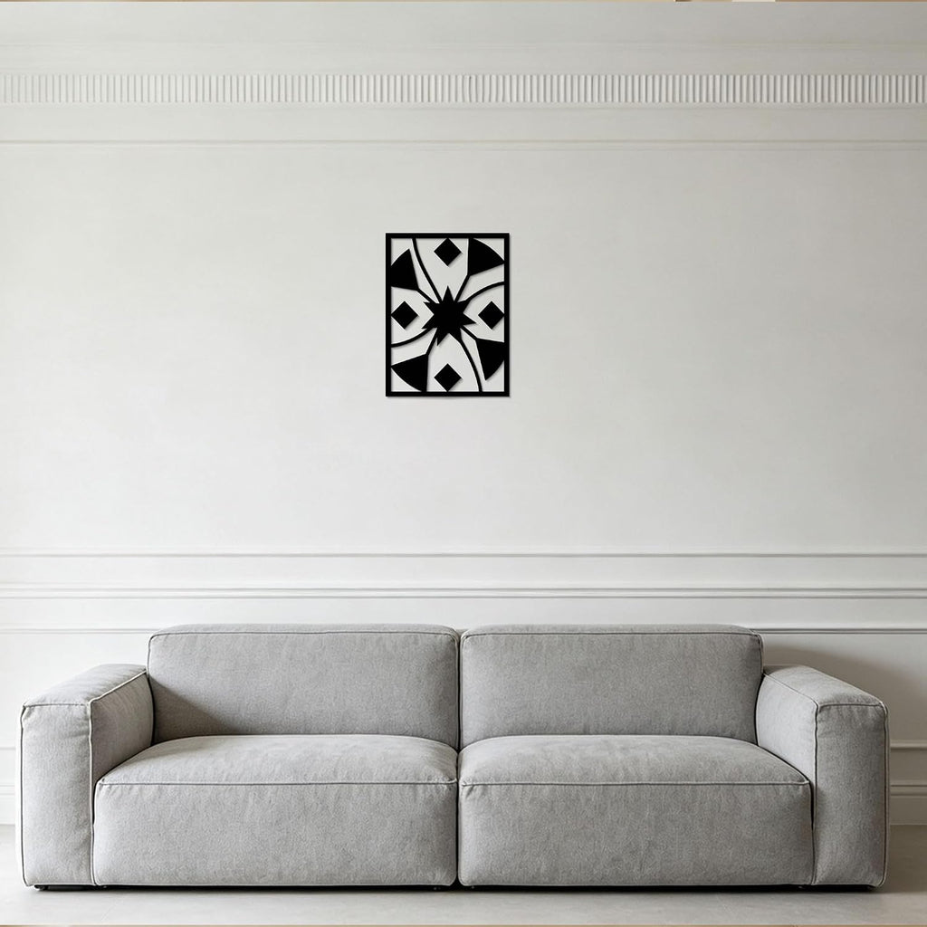 Minimalist Wall Art - Black Abstract Metal Wall Decor 3D Textured Metal Wall Sculptures Bedroom Bathroom Study Room - Set of 30