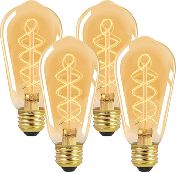 E26 LED Vintage Edison Light Bulbs 40 Watt, 4 Pack ST58 Pendant Light Bulbs