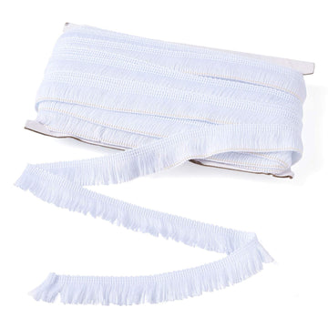 Fringe Trim Tassel 1 Inch Polyester Fibre Lace Ribbon Trim for Sewing Clotheing Home Decors, White - 27 Yards