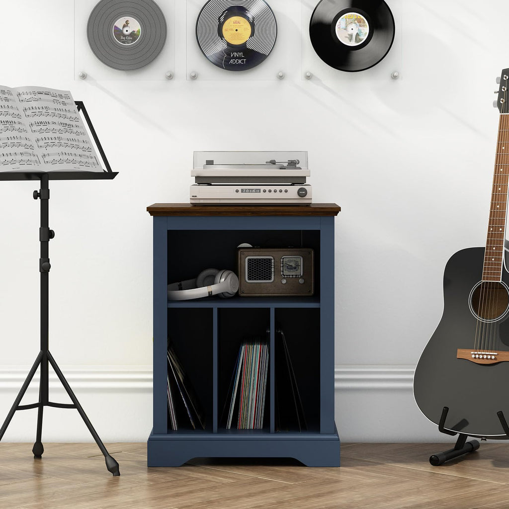Large Farmhouse Record Player Stand, 31.5" Turntable Stand, Blue