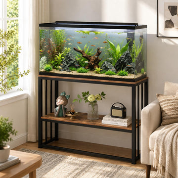 20-29 Gallon Aquarium Stand, Heavy Duty 2-Tier Metal Fish Tank Stand with Storage Shelf, Holds Up to 400 LBS