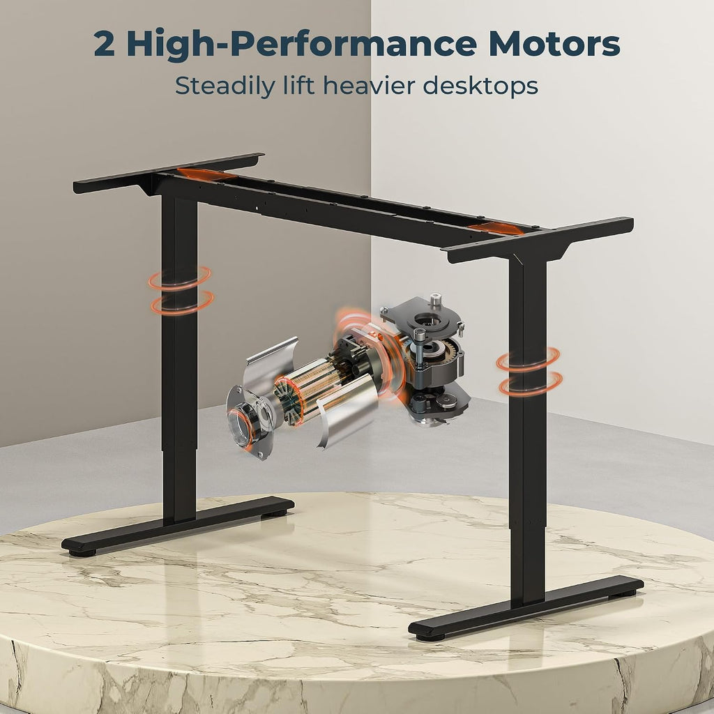 79''x31''Dual Motor Adjustable Large Standing Desk | Brown Extra Large Stand Up Electric Splice Board Desk with
