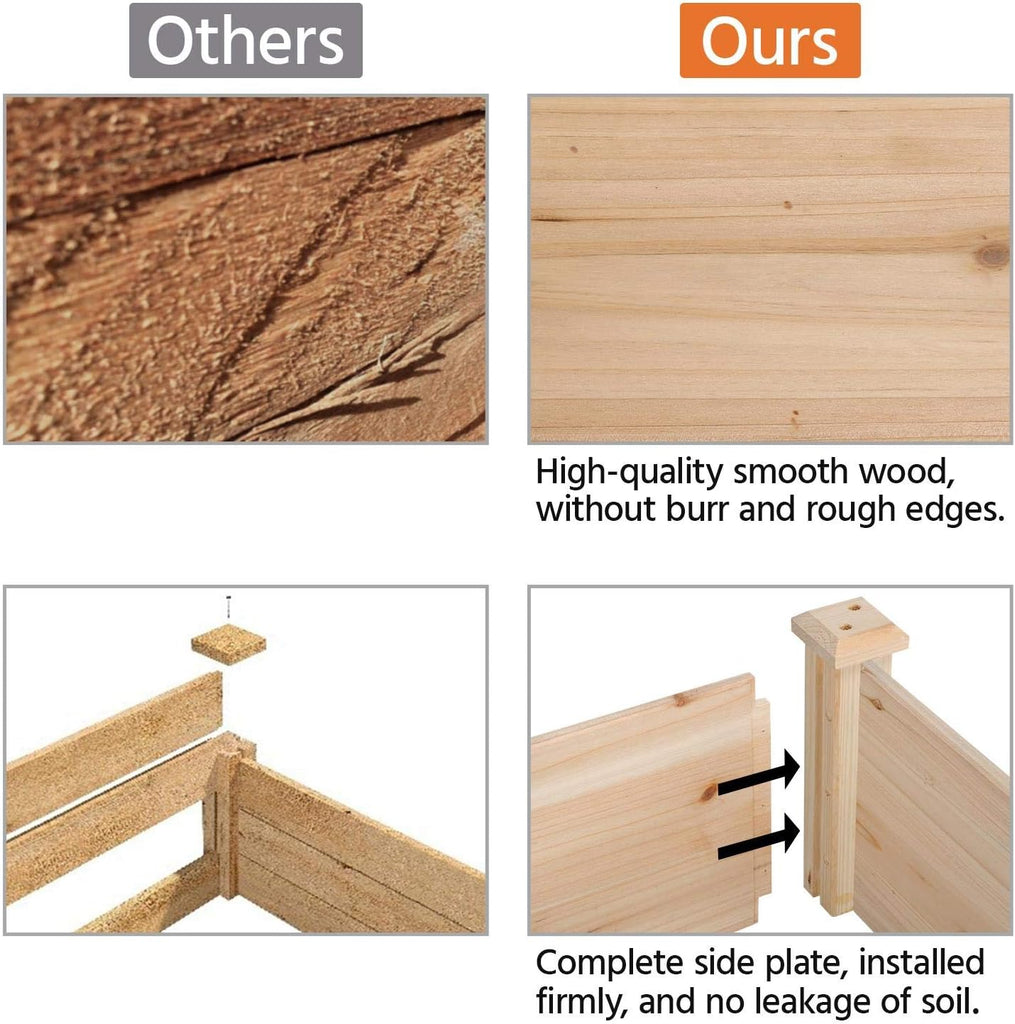 Wooden Raised Garden Bed Outdoor Planter Box, Wood | Made of fir wood, this raised planter provides simple setup