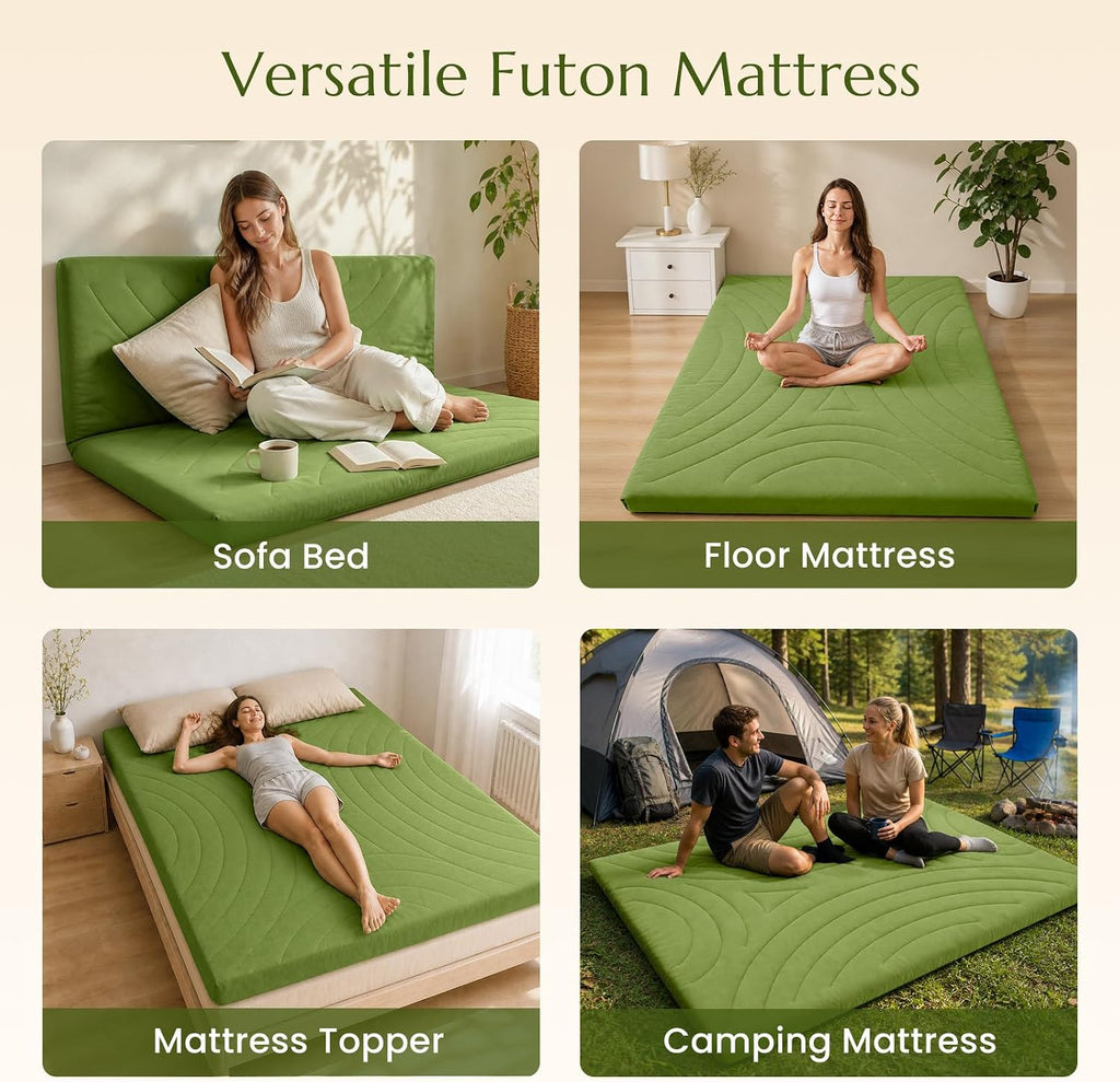 4in Japanese Floor Mattress, Foldable Futon Mattress