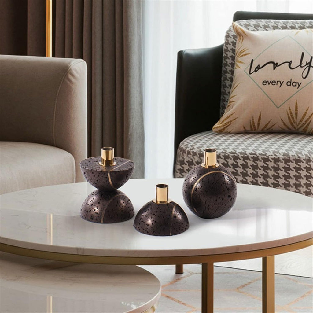 Modern Marble Candle Holders, Luxury Candlestick Set for Interior Decoration, Table Centerpiece for Parties and