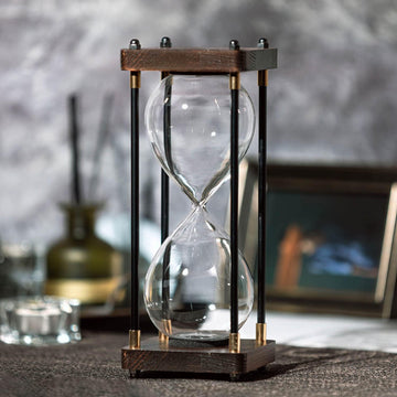 Large Fillable Hourglass Timer, Decorative Wooden Empty Sand Timer