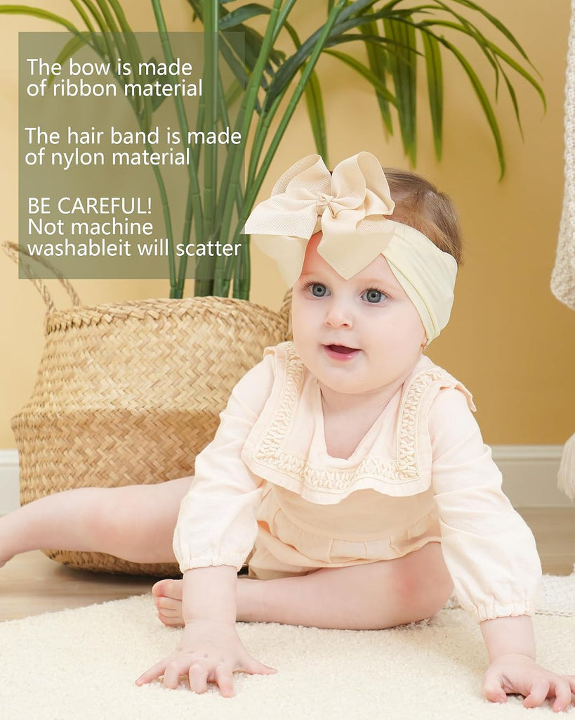 Baby Girl Headbands Colorful Ribbon Bows with Nylon Headbands