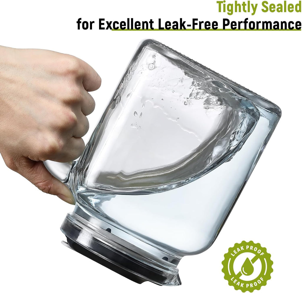 68 Oz Seal Pitcher With Lid and Spout, Large Iced Tea Pitcher for Fridge, Wide Mouth Glass Jar Container for Homemade