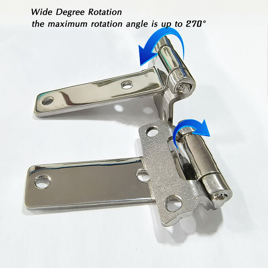 2 Pack 5.4 Inch T-Strap Hinges, 304 Stainless Steel Heavy Duty Tee Gate Hinges with Mounting Screws, Hinge Rust