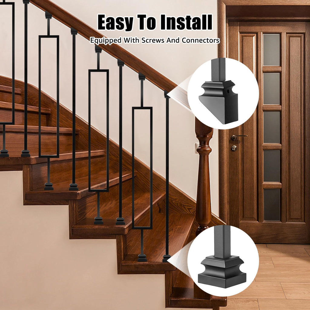 Iron Balusters for Staircases, 16 Pack Wrought Iron Balusters, Metal Stair Balusters Stair Spindles, Staircase