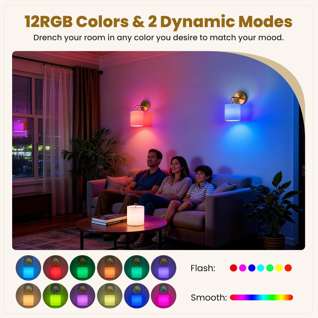 Detachable Wall Sconces Battery Operated With Hanging Hook,10000mah Battery Operated Wireless Wall Sconces Set