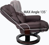 Modern Reclining Lounge Chair and Ottoman — Faux Leather