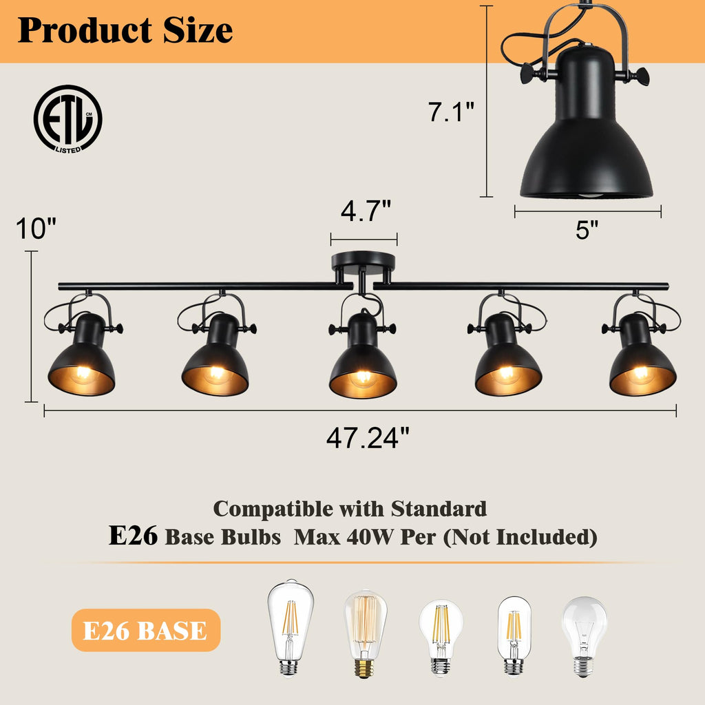 Track Lighting Fixtures Ceiling Black Track Lights 47.24"