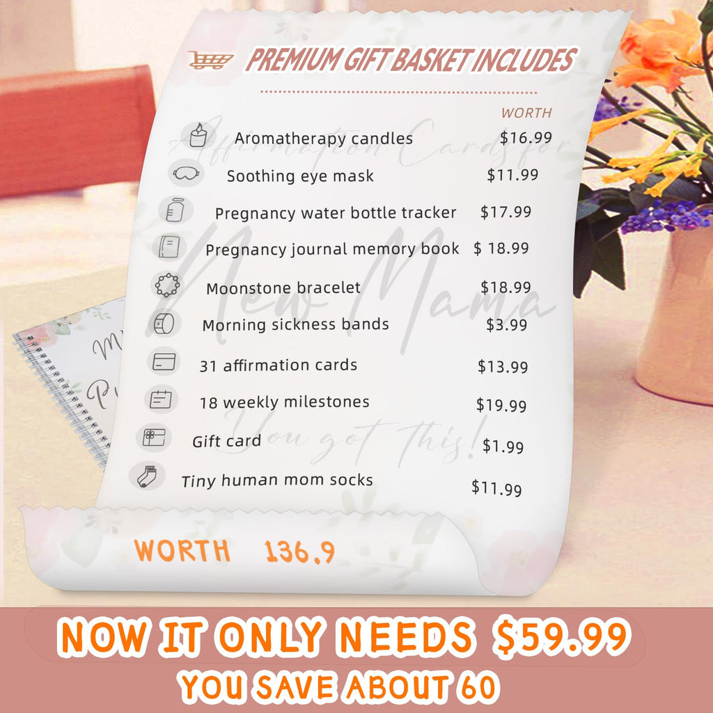 1st Trimester Pregnancy Gift Box for Expecting and First Time Moms, Gifts Basket For Pregnant Women, Pregnant Mom