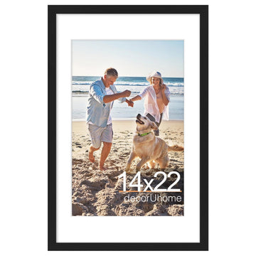 14x22 Picture Frame Fits 11x17 Photos with Mat, Black