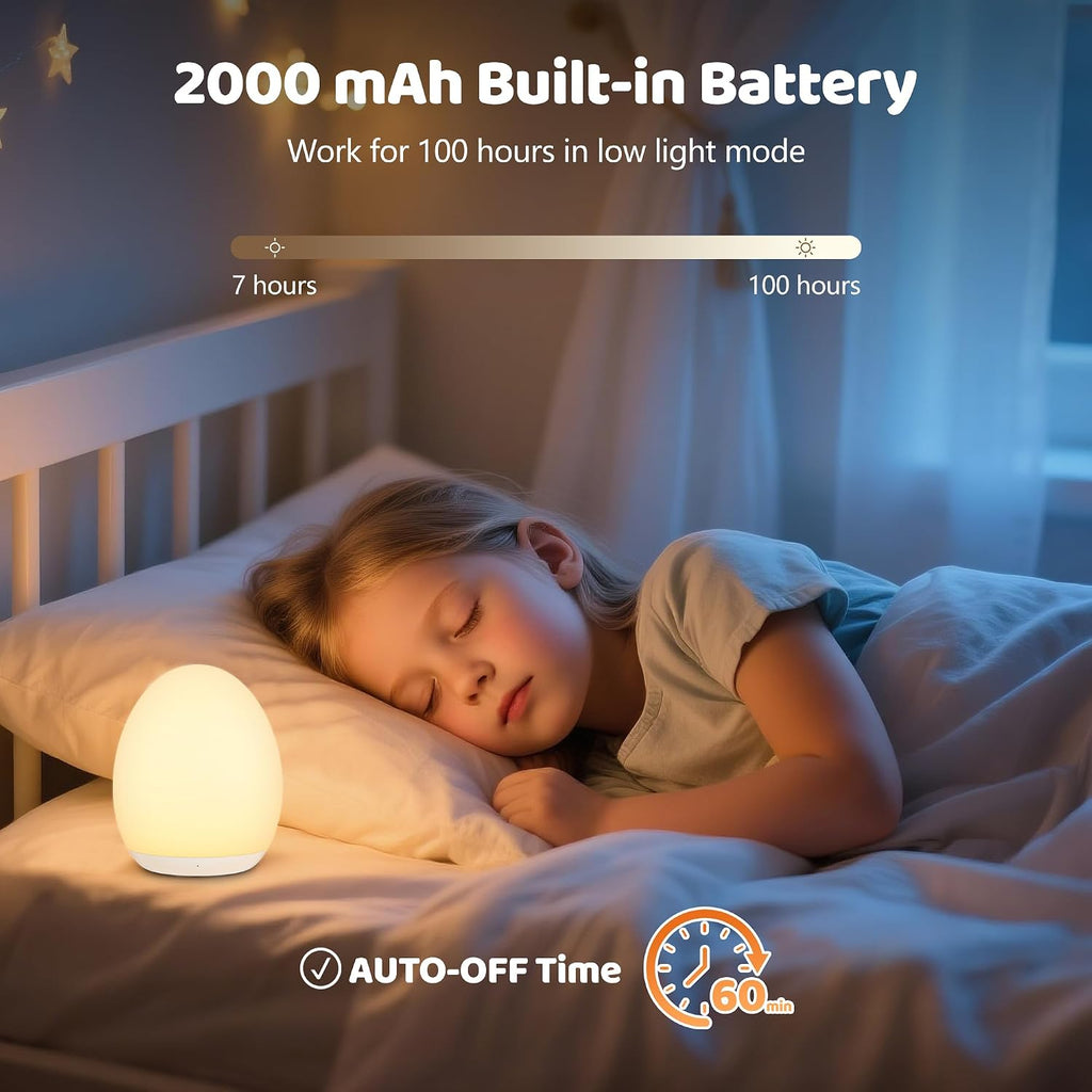 Night Light for Kids, 7 Colors Changing Egg Light