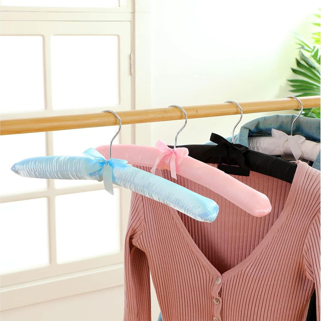 12 Packs Padded Clothes Hangers for Sweater Women Satin Hangers