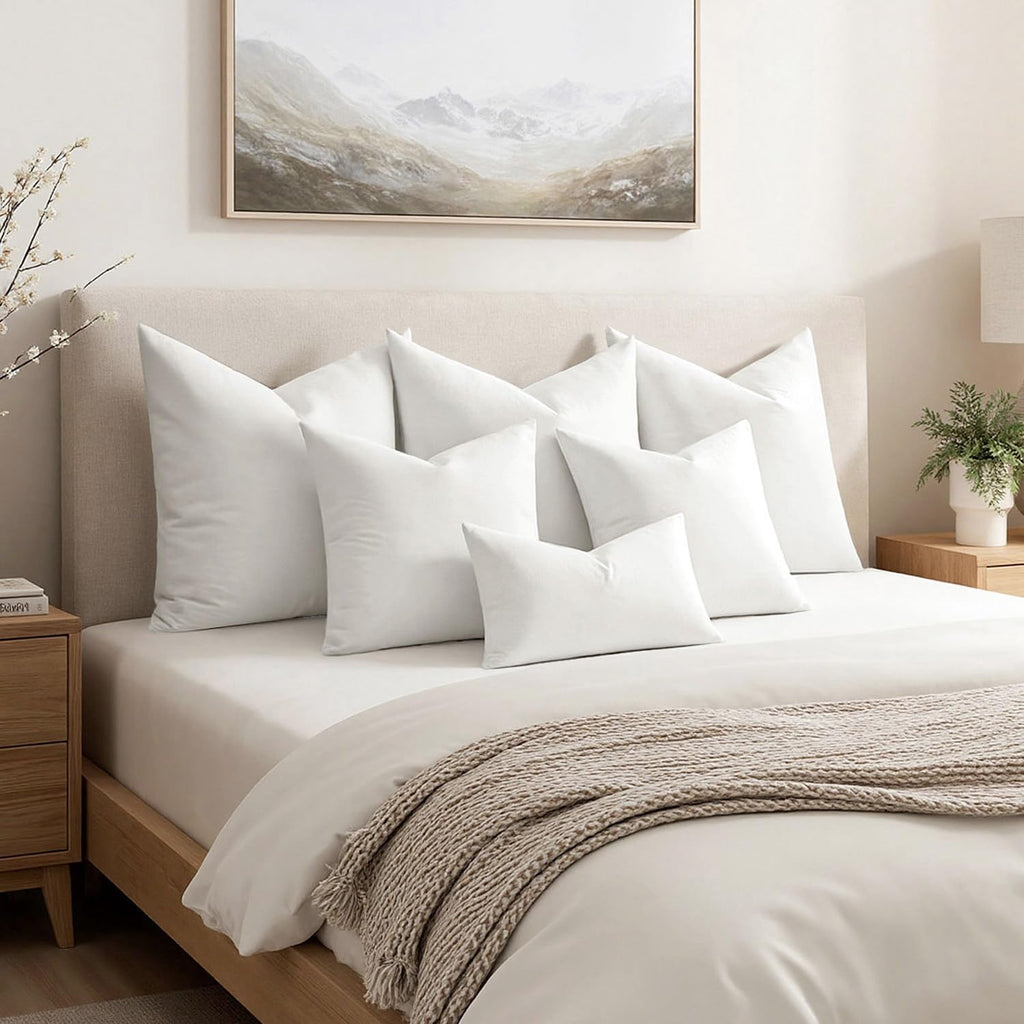 Feather and Down 12x20 Inch Throw Pillow Insert for Sofa Bed Couch
