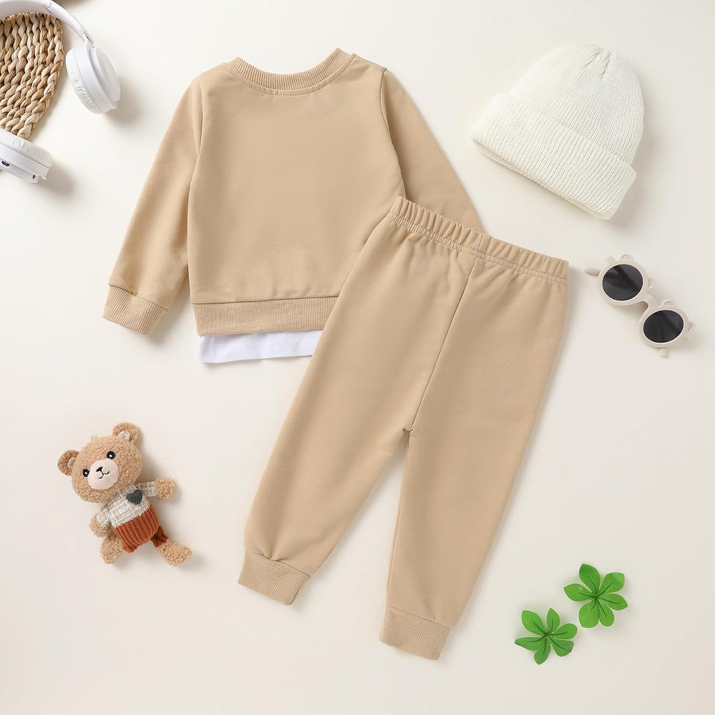 Toddler Fall Outfits Baby Boy Sweatshirt Top Sweatpants Set