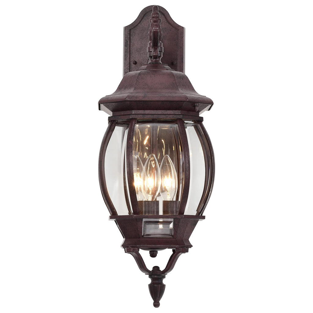 60/892 Traditional Three Light Outdoor Wall Mount from Central Park Collection in Bronze/Dark Finish