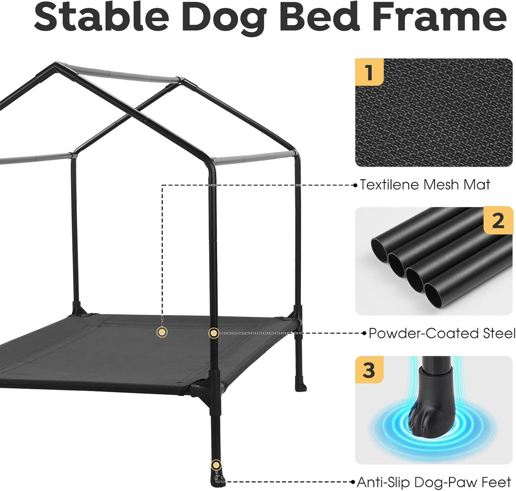 35" Dog House, 2-in-1 Large Dog House Outdoor Indoor Weatherproof