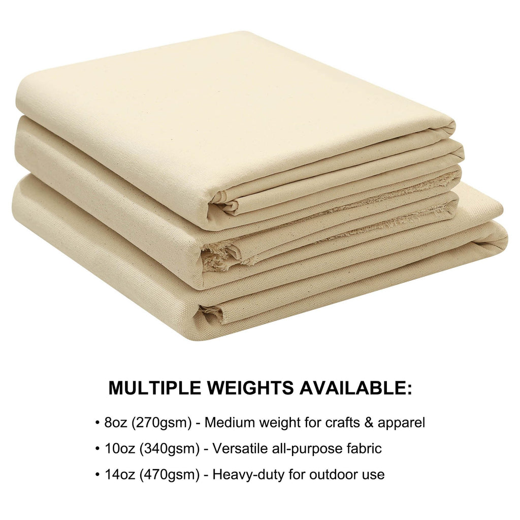14 Oz Natural Cotton Duck Canvas Fabric, 63 Inch Wide, 1 Yard