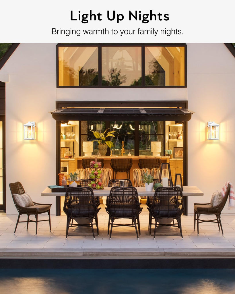 White Outdoor Wall Lights, Dusk to Dawn Exterior Lighting Fixtures, Waterproof Outside Lights, Garage, Garden