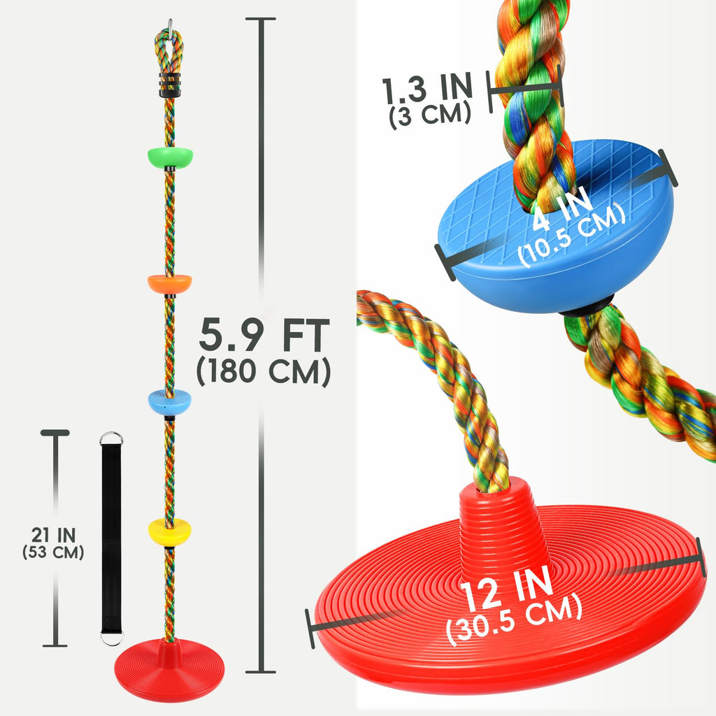 Rope Swing for Tree Climbing Rope for Kids Tree Swing for Kids Swing-Red