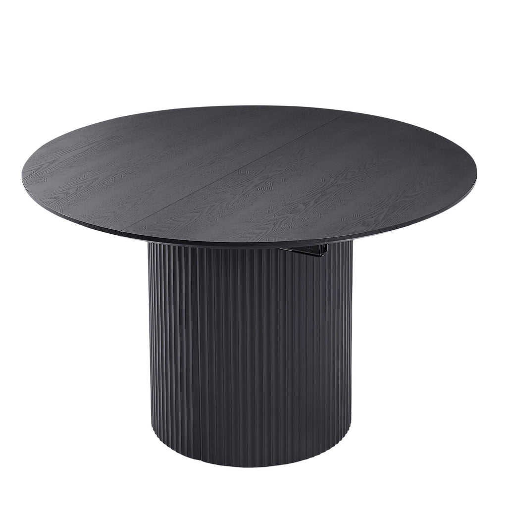 Inspired Saarinen Style 86.61" Wood Extendable Dining Table for 6 to 8, Modern Oval Kitchen Table with Wooden Pedestal Base, Mid Century