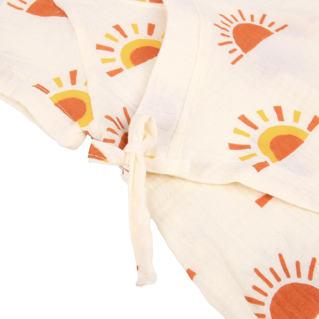 Newborn Muslin Robe Baby Kimono Bodysuit Infant Cotton Romper