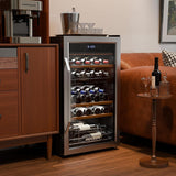 33 Bottle Dual Zone Wine Cooler Refrigerator, 41°F-64°F Freestanding Compressor 