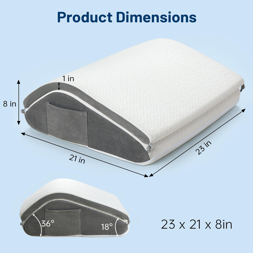 Knee Wedge Pillow for Back Sleeping, Dual-Layer Adjustable Leg Pillow