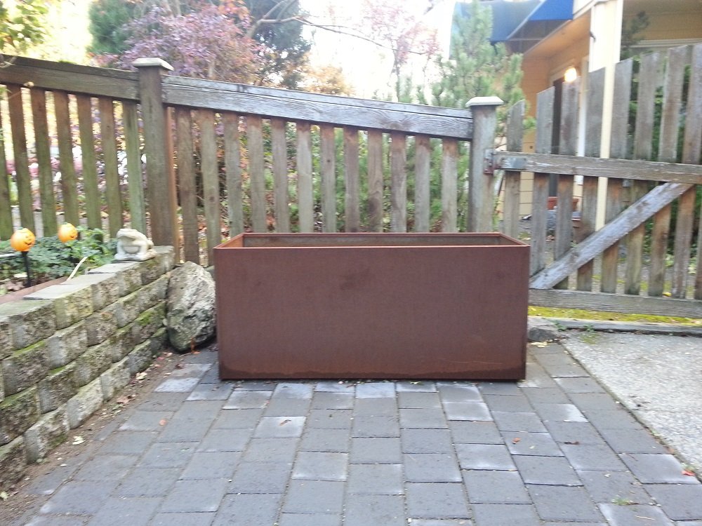 Corten Steel Trough Planter, 20" x 46" x 20"
