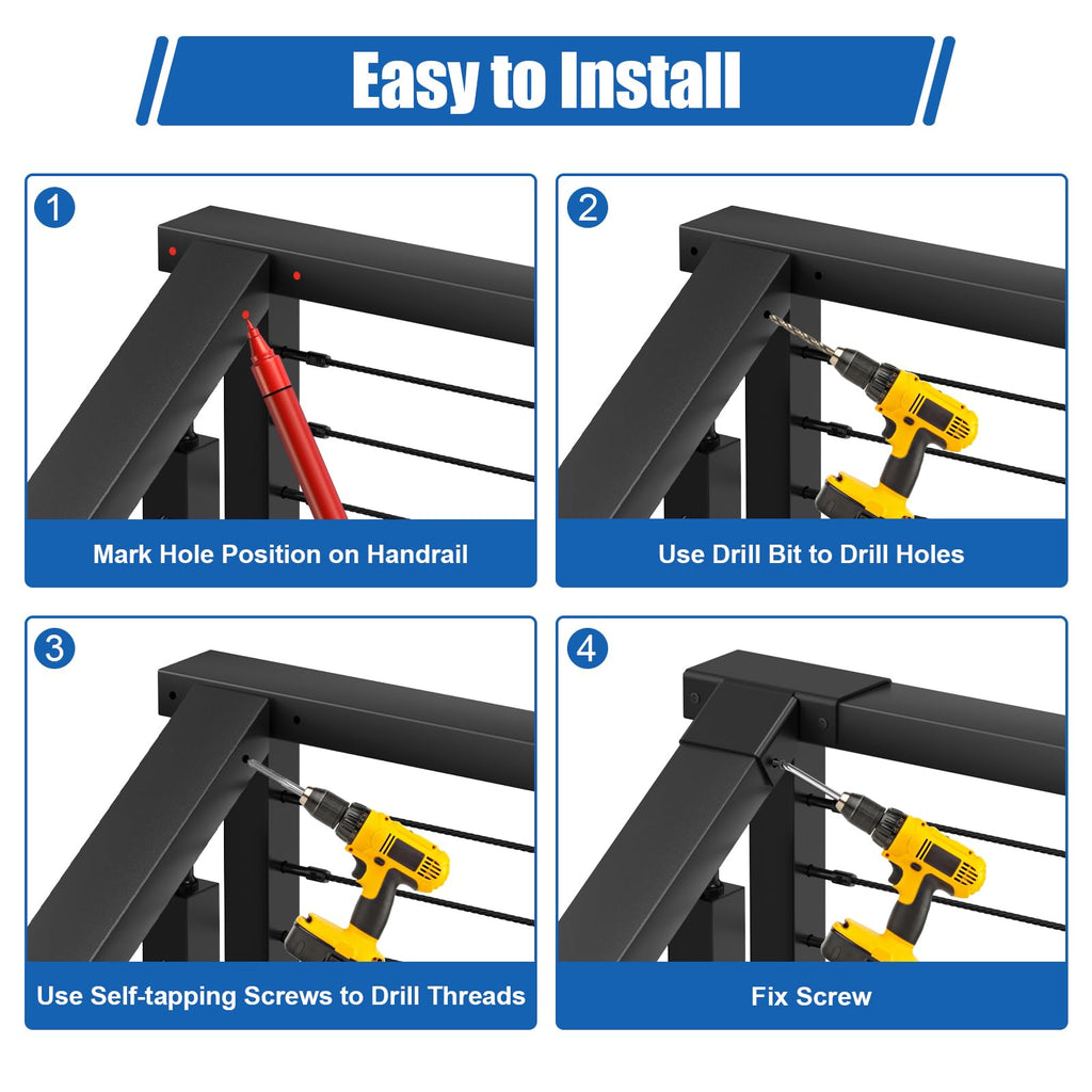 Flat Handrail Accessories, Aluminum Black Corner Connector for Handrail, 45 Degree Sleeve for Deck Cable Railing Post