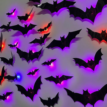 Halloween Bats Wall Decor Halloween Decorations Indoor - Set of 36