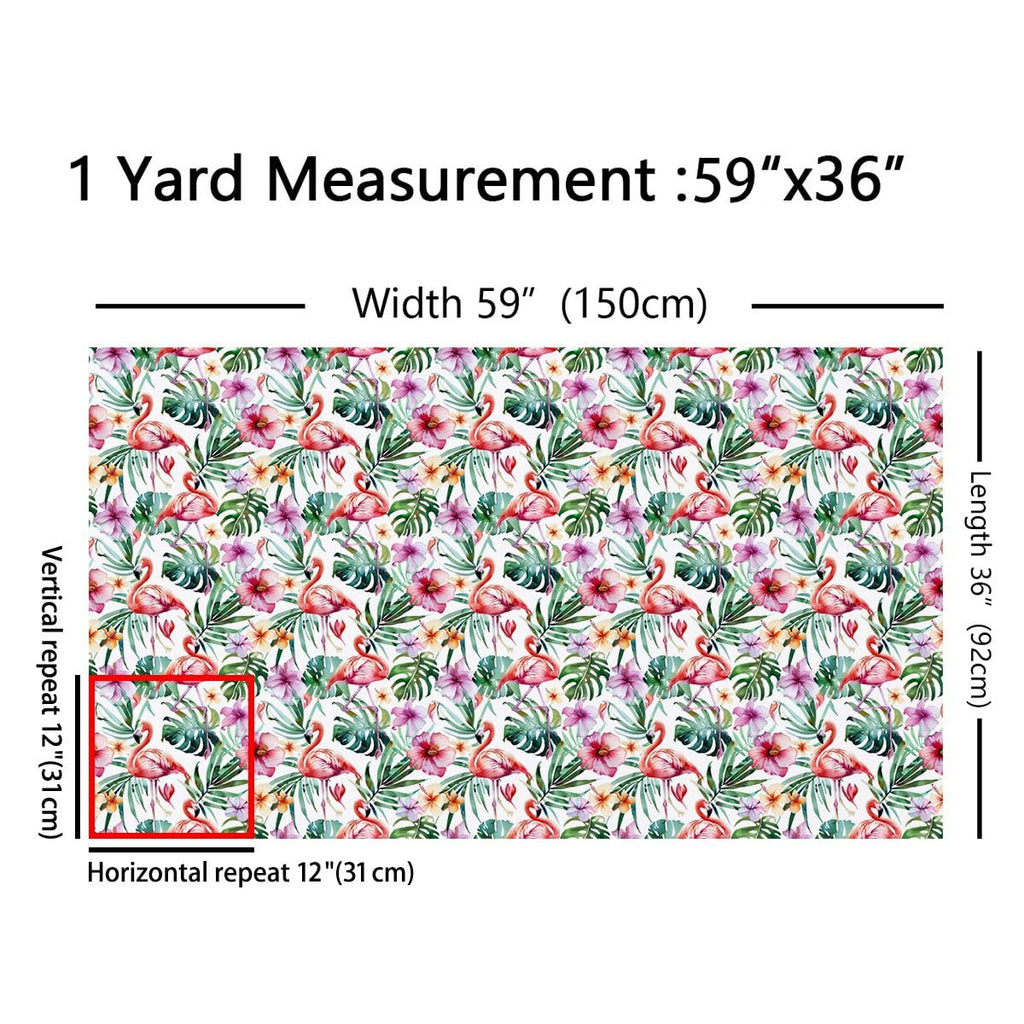 Pink Flamingo Fabric by The Yard, Tropical Palm Leaves Waterproof Outdoor Fabric, Hawaii Summer Vacation Upholstery and