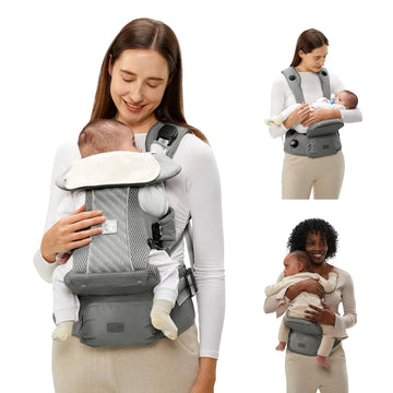 Hexa Effortless Baby Carrier with Hip Seat - Ergonomic Toddler Carrier (13.2-33 lbs), Adjustable Slide Lock & Knob