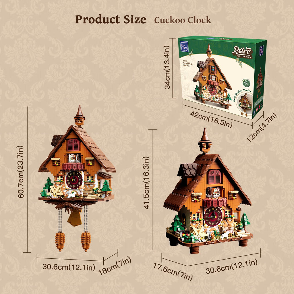 Cuckoo Clock Building Set for Adults, Vintage Chalet Wall Clock