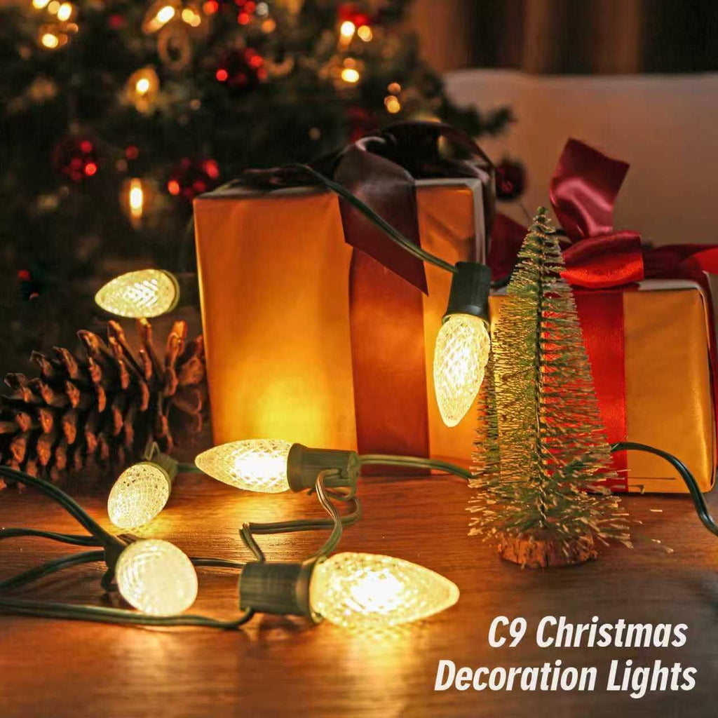 C9 Connectable String Lights, Warm White, 100 Feet, 100+4 Bulbs
