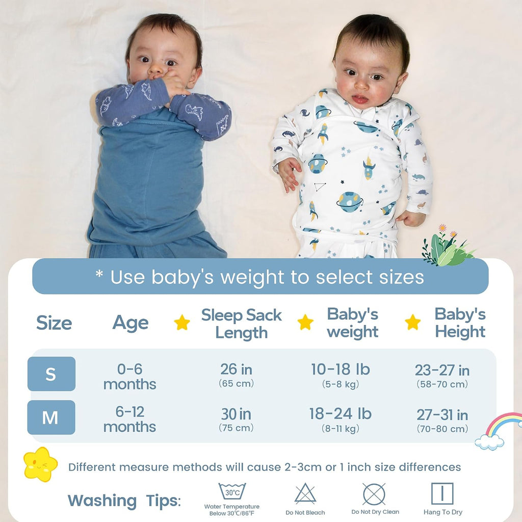 Baby Swaddle Sleep Sack, 1.0 TOG, 100% Cotton