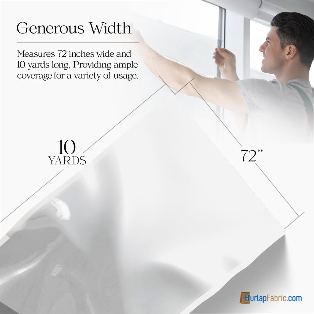 72" Wide 10-Gauge Double Polished Clear Vinyl Roll - Durable Material and Waterproof Clear Vinyl For Art, Crafts and