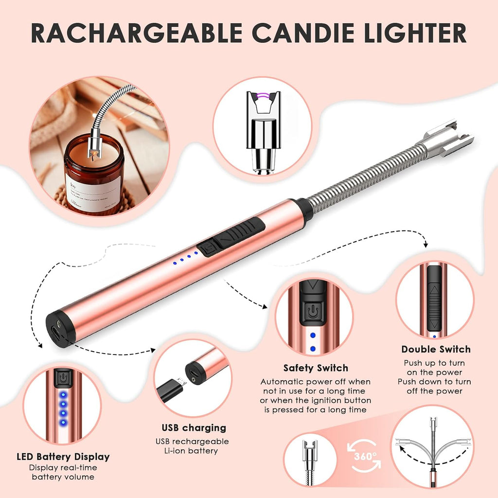 6 in 1 Candle Accessory Set,Candle Wick Trimmer Cutter,Candle Wick Dipper,Candle Wick Snuffer, Rechargeable Candle