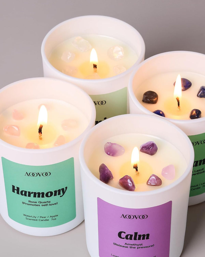 Calm Candles Set for Women - 4 Pack Soy Candles Scented - Set of 4