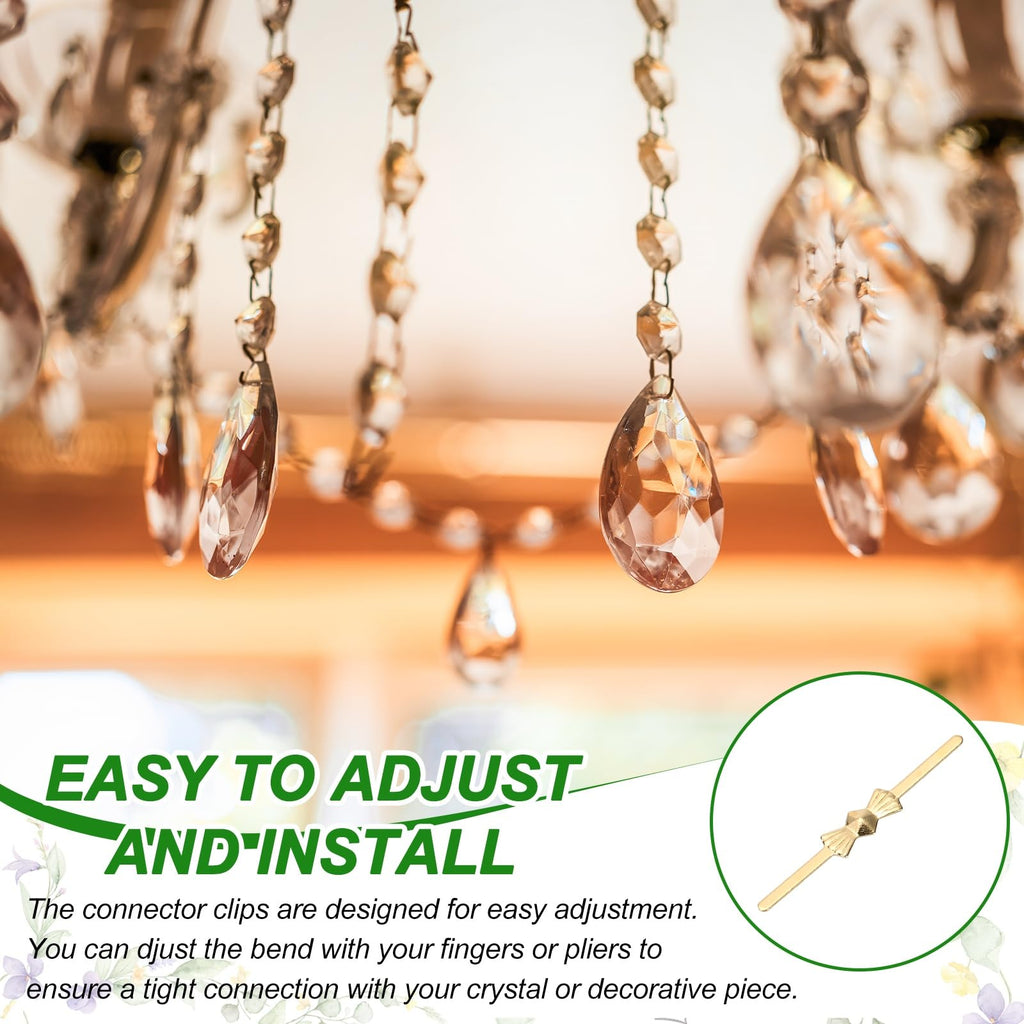 150Pcs Chandelier Connector Clip 25mm Copper Crystal Chandelier Pin