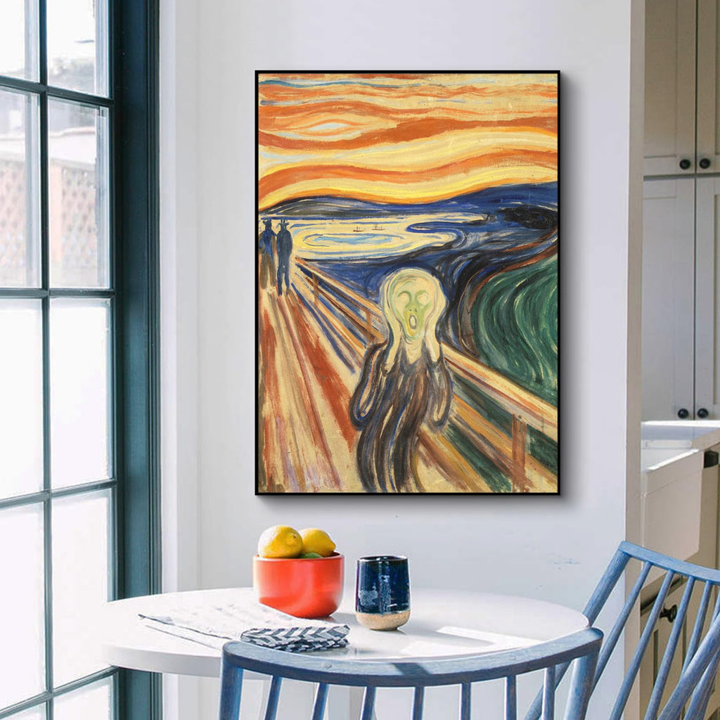 Edvard Munch Nature'S Scream Poster Print - Traditional Fine Art Scenery Canvas Wall Decor Historical Illustration